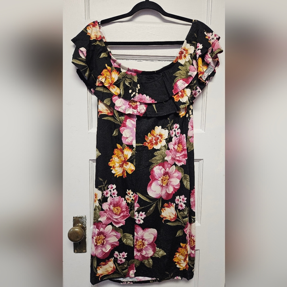 Off Shoulder Floral Bodycon Dress – Plus Size | NEW - Picture 7 of 7